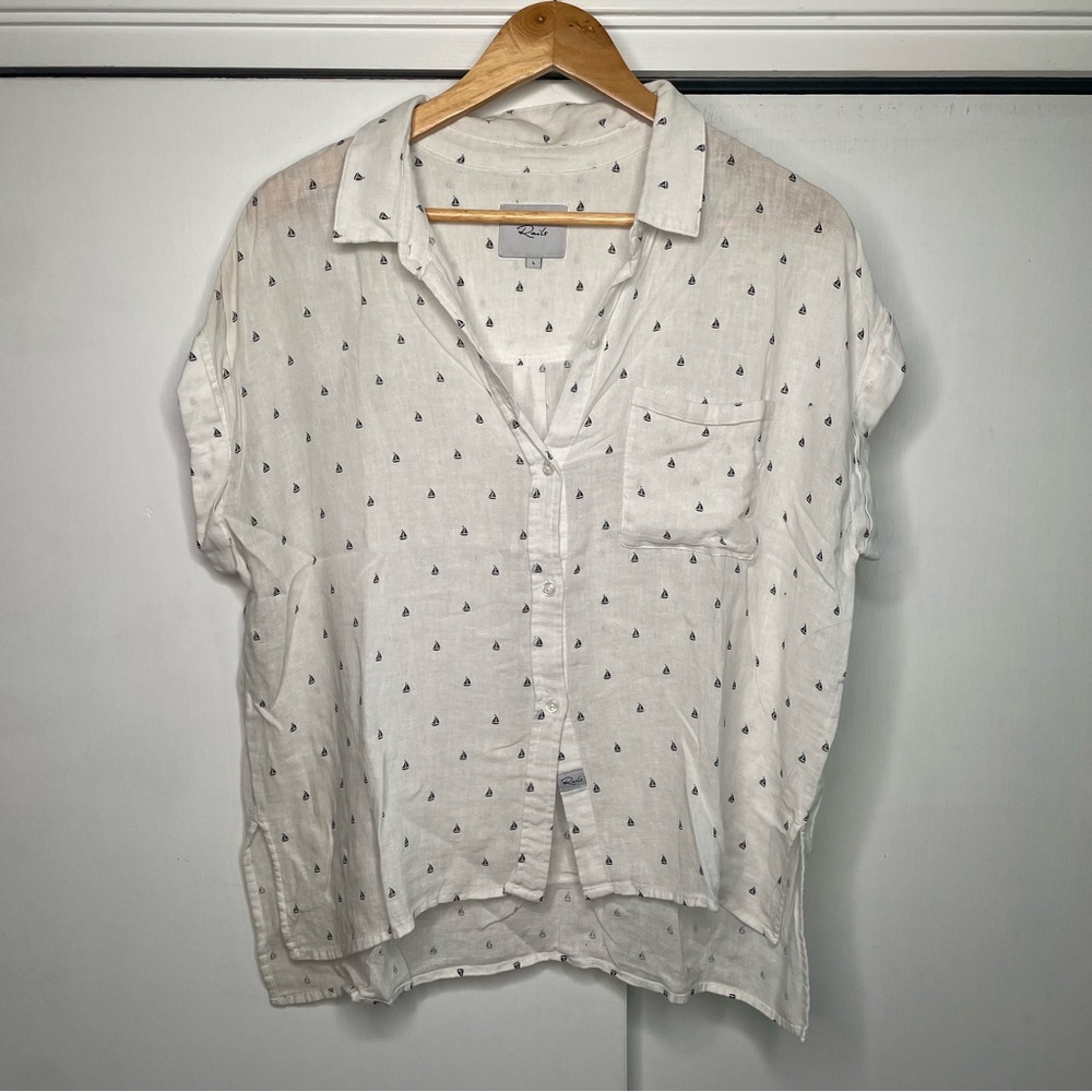 Rails sailboat linen blouse L